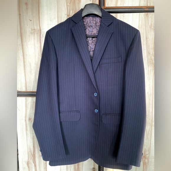 Other - Designer wear blue 3 piece suit includes Jacket waistcoat & trousers.